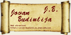 Jovan Budimlija vizit kartica